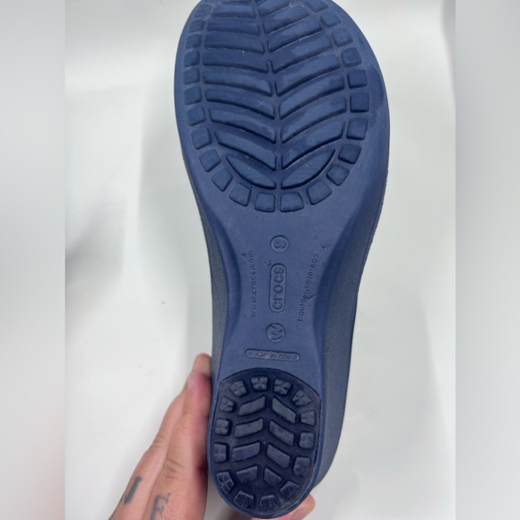 Summer heel genuine Crocs sandal, blue, size 9 (heels), elegance and comfort! - Picture 7 of 8